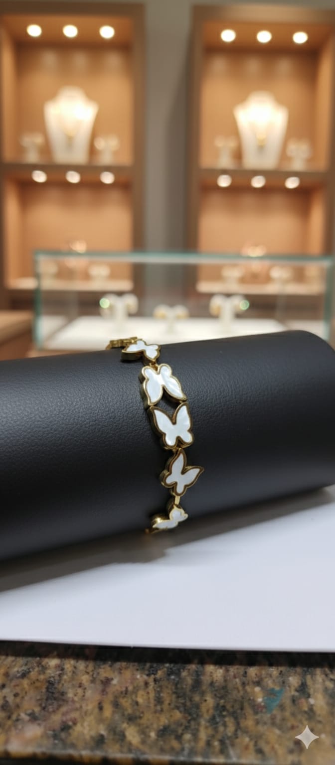Butterfly Motif Gold-Tone Bracelet