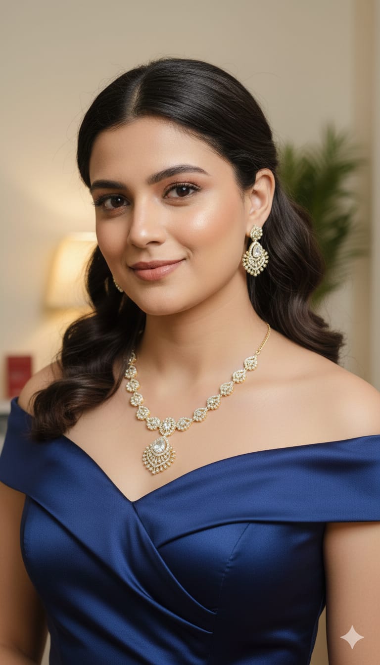 Elegant American Diamond Necklace Set