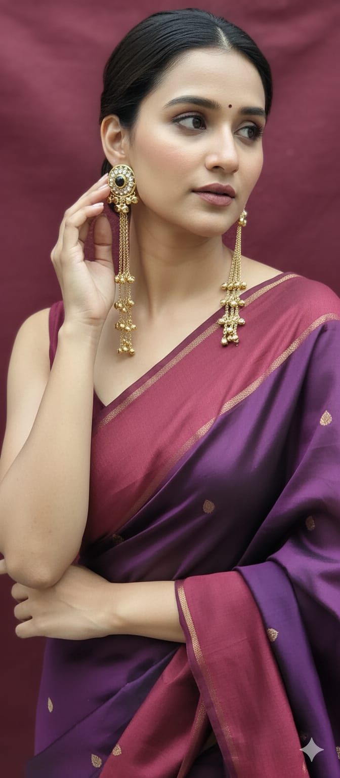 🖤 Onyx Kundan Chain Drop Earrings