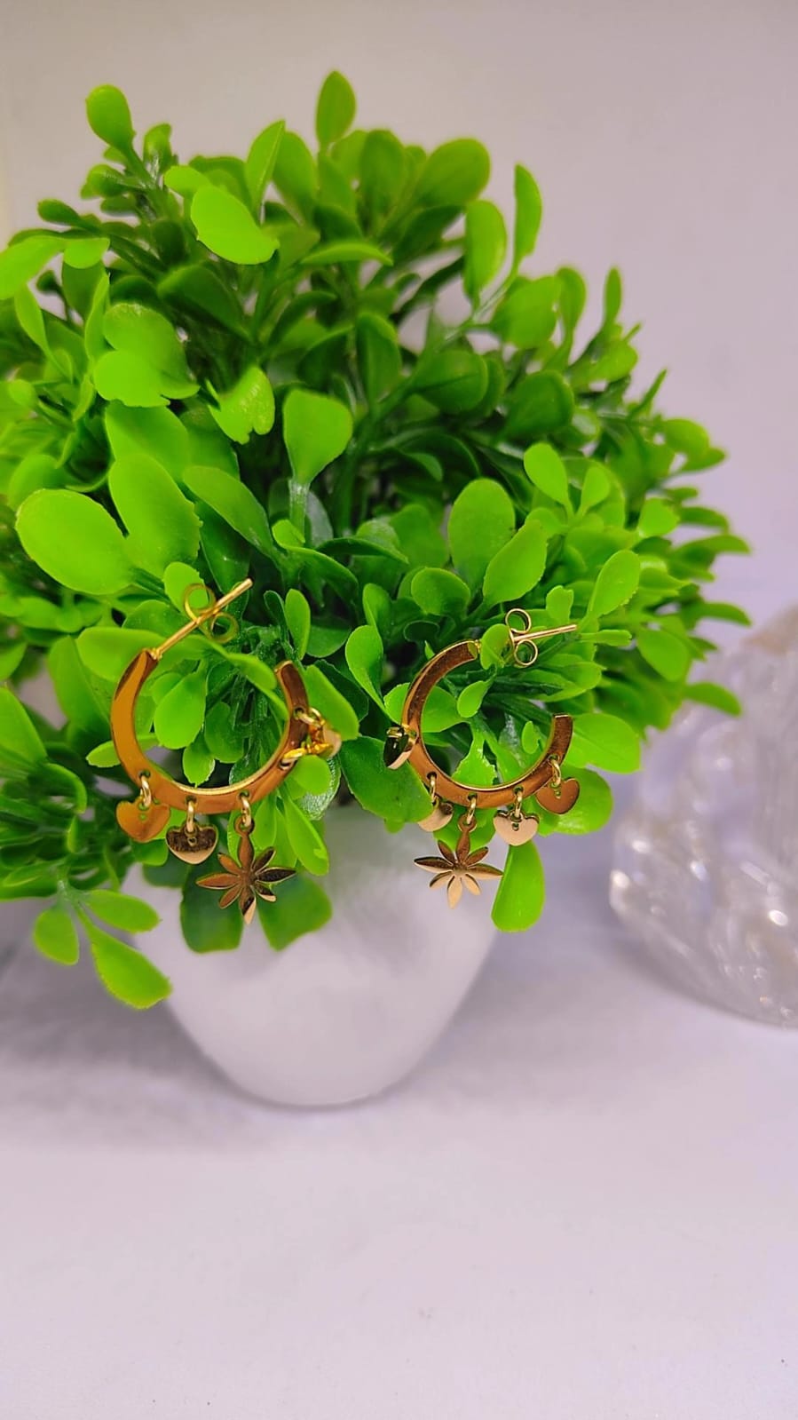 Golden Charm Hoop Earrings ✨