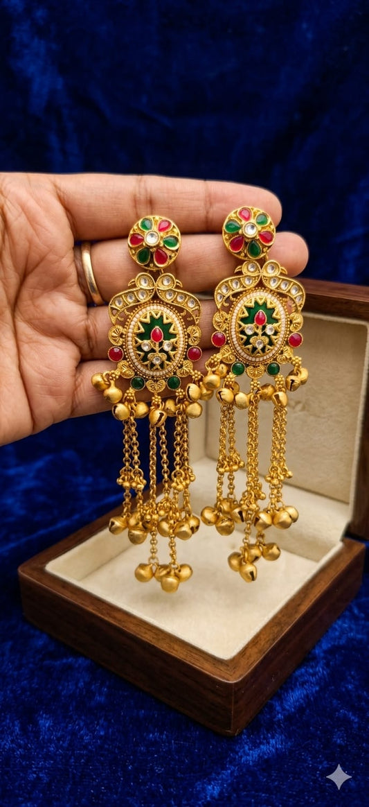 Royal Kashmiri Jhumki Tassel Earrings