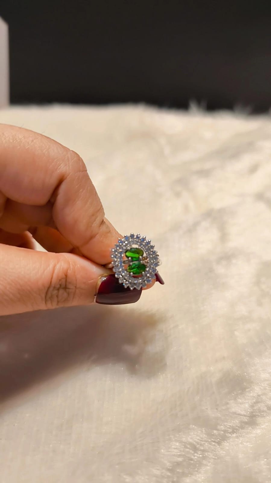 Emerald Duo Halo Ring