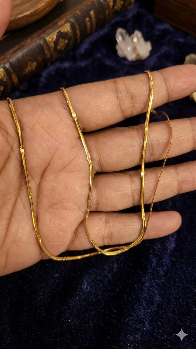 Golden Minimal Beaded Chain