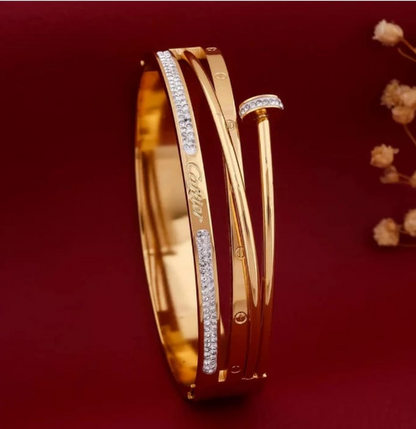 Golden Luxe Crystal Nail Bracelet