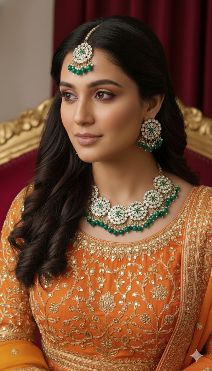 Royal Emerald Kundan Necklace