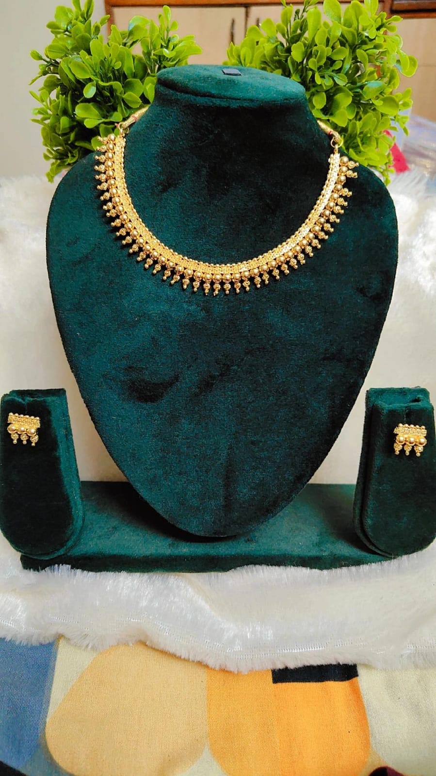 Elegant Gold Beaded Necklace Set