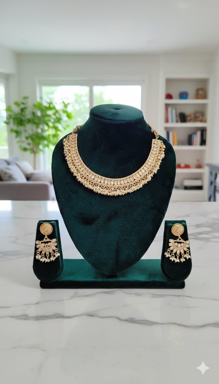 Royal Kundan Pearl Choker Set
