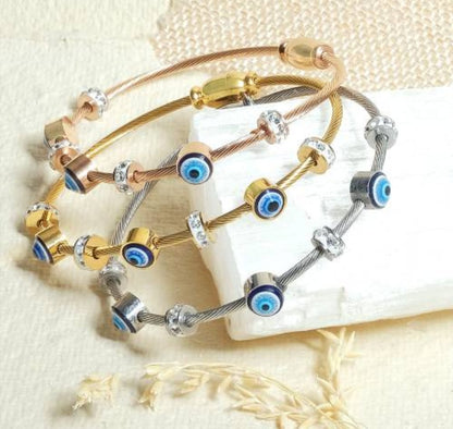 Evil Eye Cable Bracelet – Set of 3