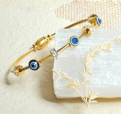 Evil Eye Cable Bracelet – Set of 3