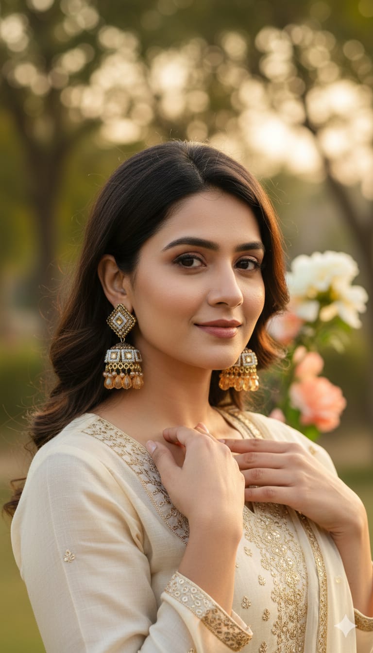 Antique Square Jhumka Earrings