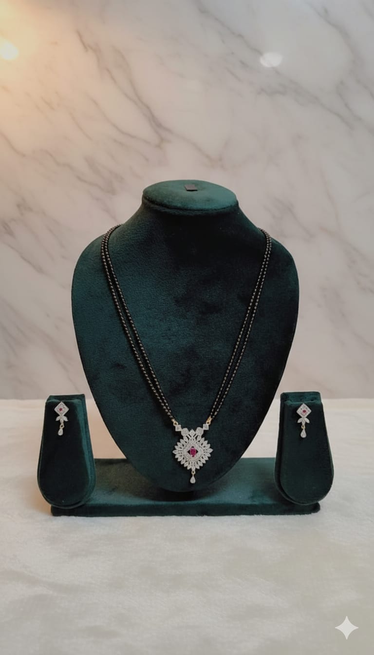 Classic Ruby Sparkle 24-Inch Mangalsutra