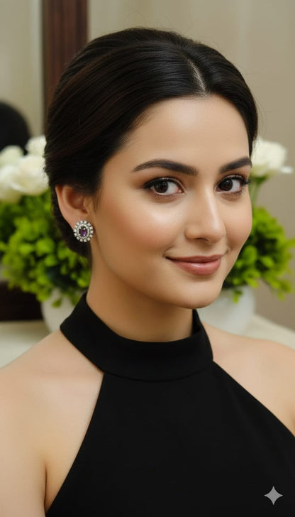 Royal Halo Stud Earrings