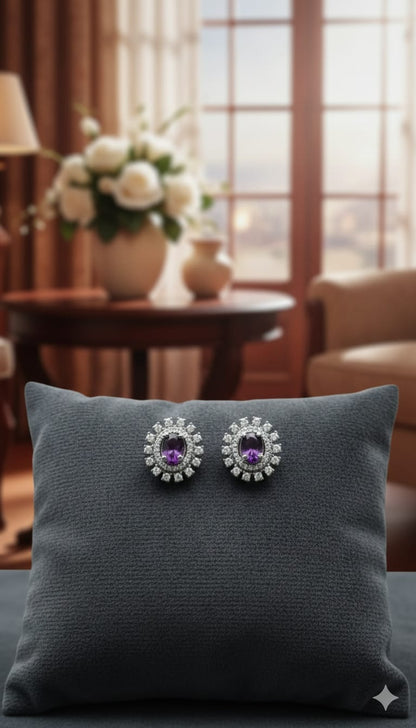 Royal Halo Stud Earrings