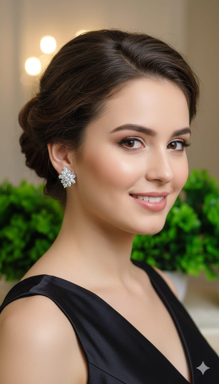 Crystal Bloom CZ Stud Earrings