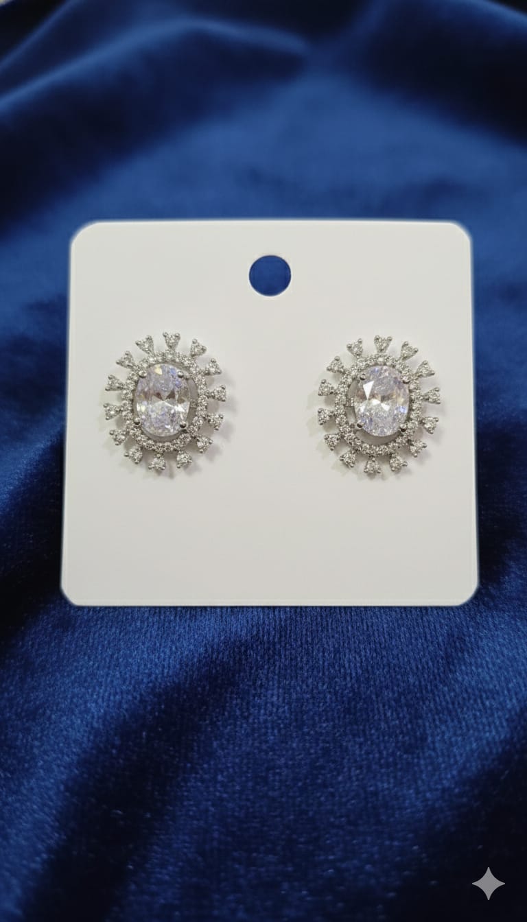 Royal Halo Stud Earrings
