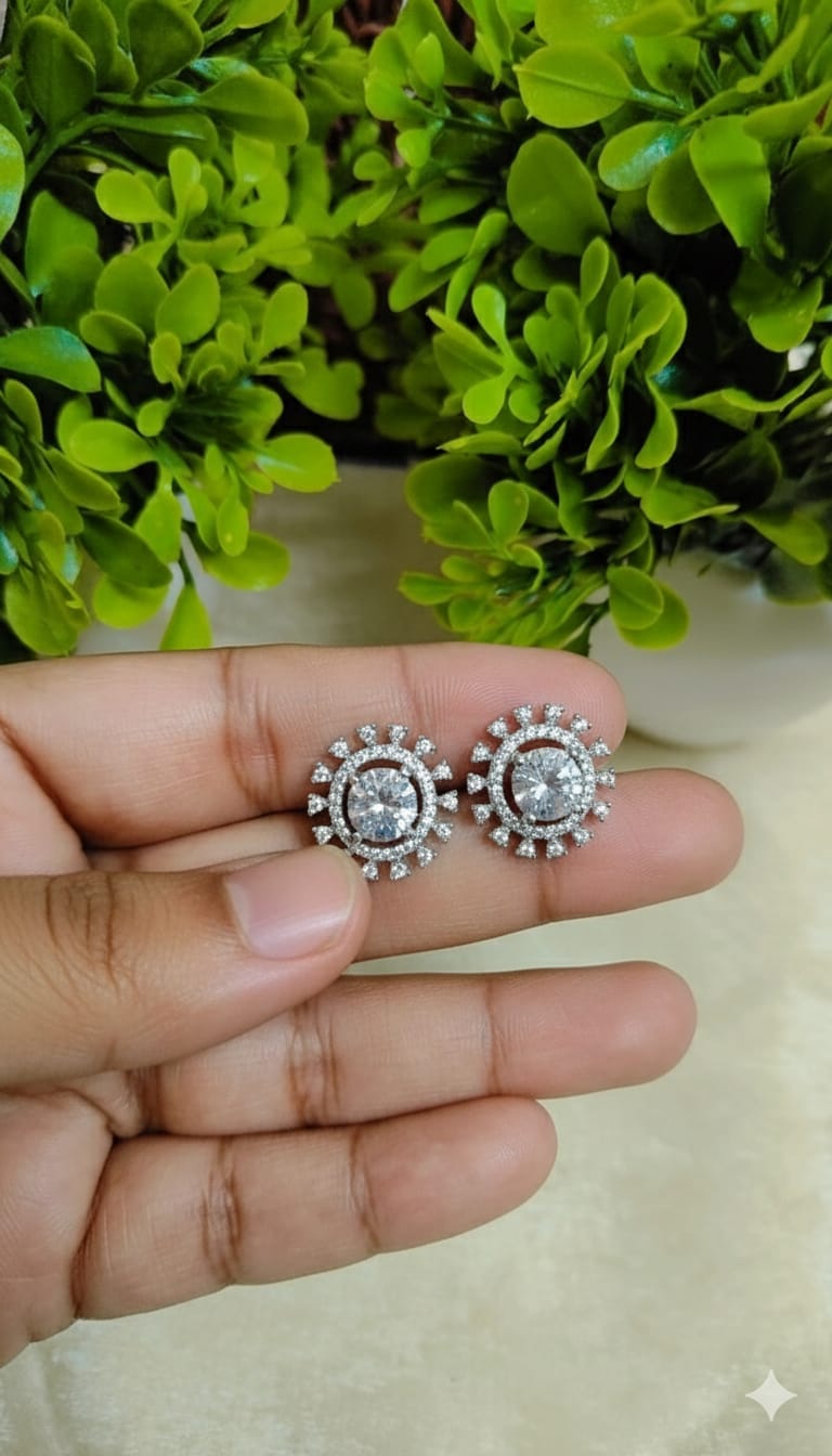 Royal Halo Stud Earrings