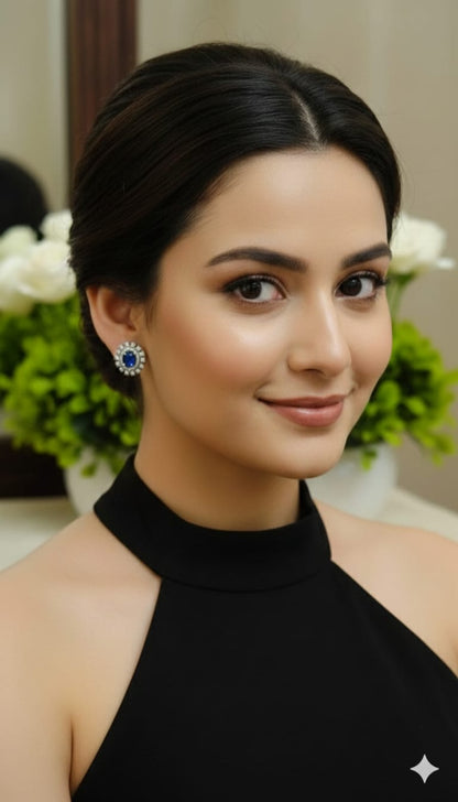 Royal Halo Stud Earrings