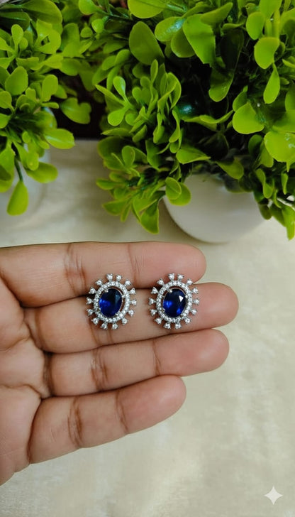 Royal Halo Stud Earrings
