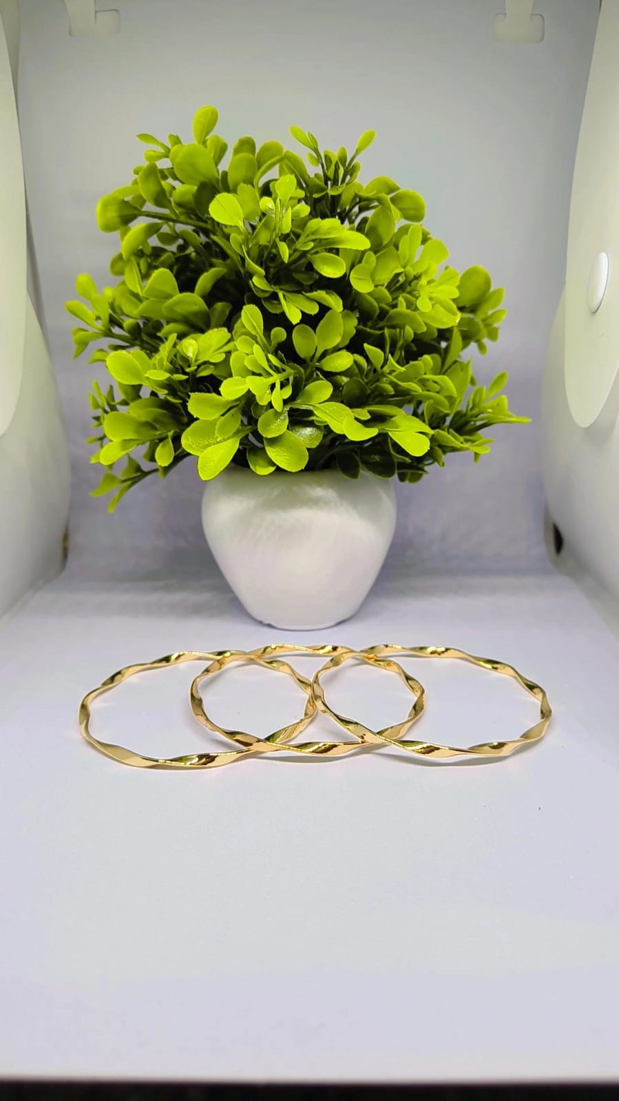 Elegant Gold-Tone Twisted Bangles ✨