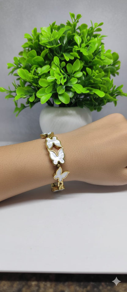 Butterfly Motif Gold-Tone Bracelet