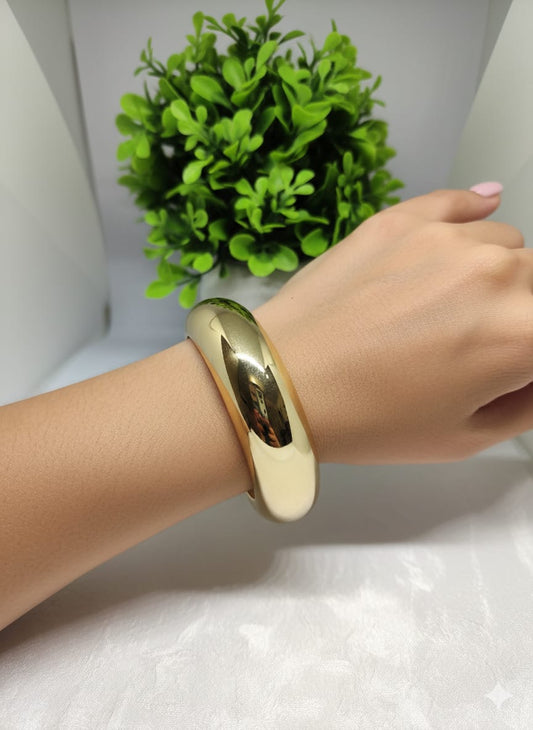 High-Polished Gold Dome Bangle (Kada)