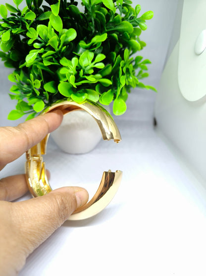 High-Polished Gold Dome Bangle (Kada)