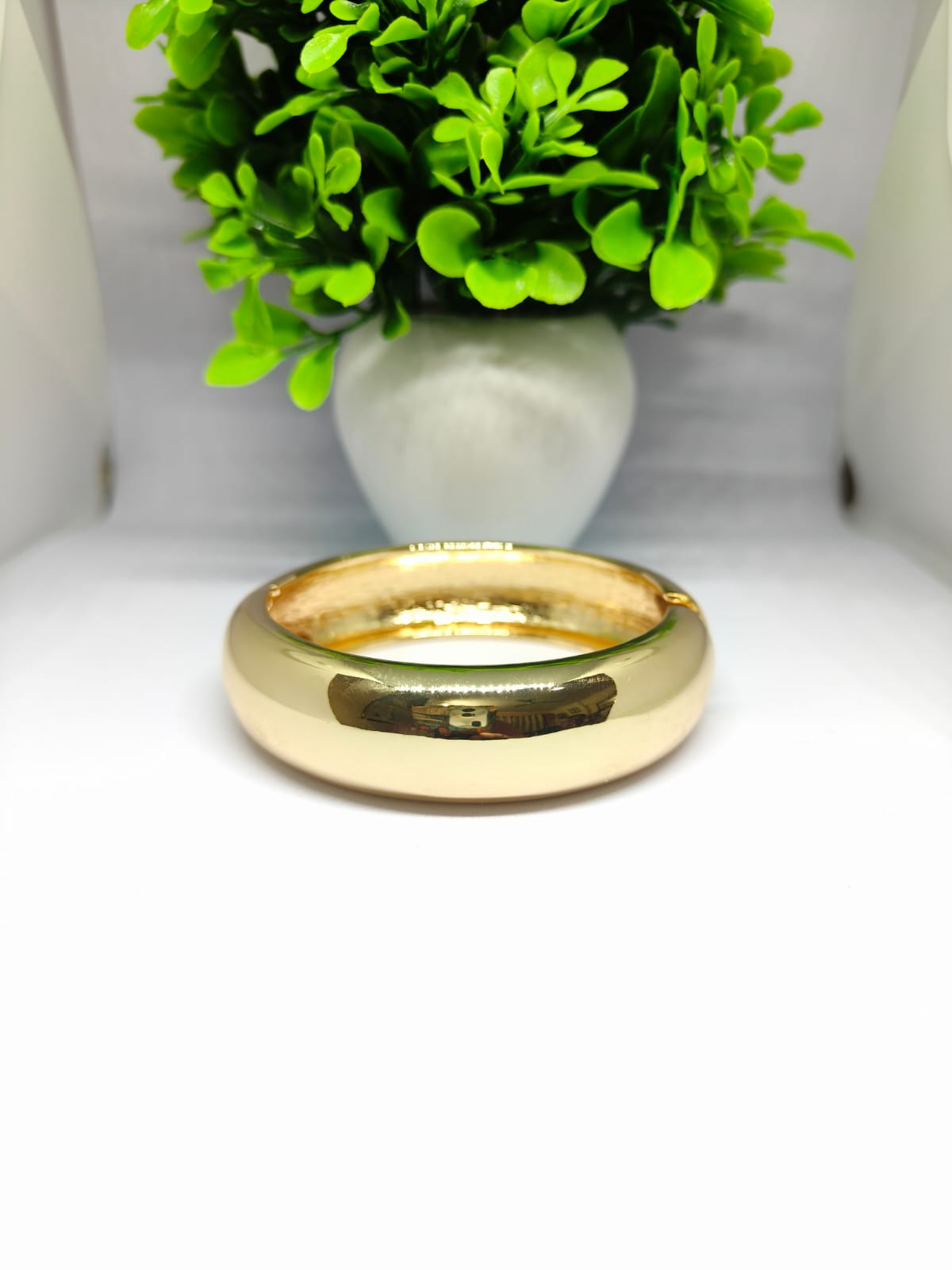 High-Polished Gold Dome Bangle (Kada)