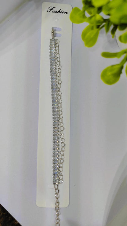 Sparkling Silver-Tone Tennis Bracelet