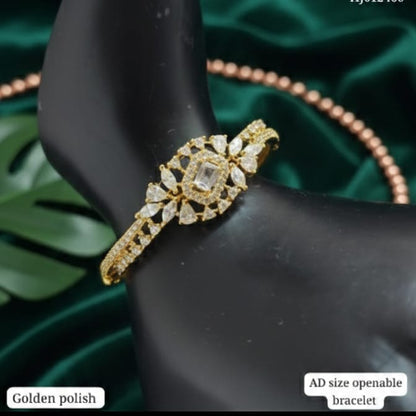 Elegant Golden Polish American Diamond Openable Kada