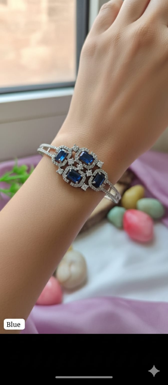 Royal Blue Emerald-Cut AD Statement Bracelet