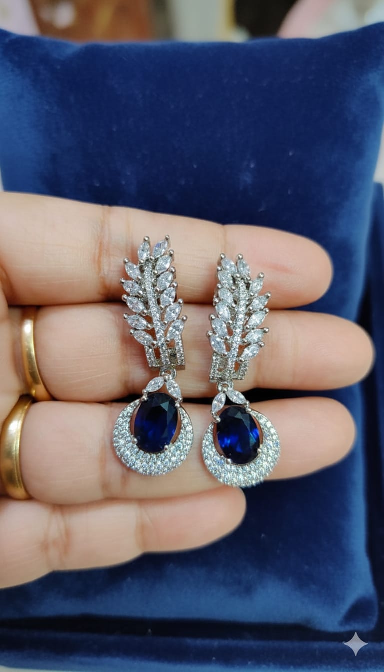 Emerald Leaf Drop Earrings
