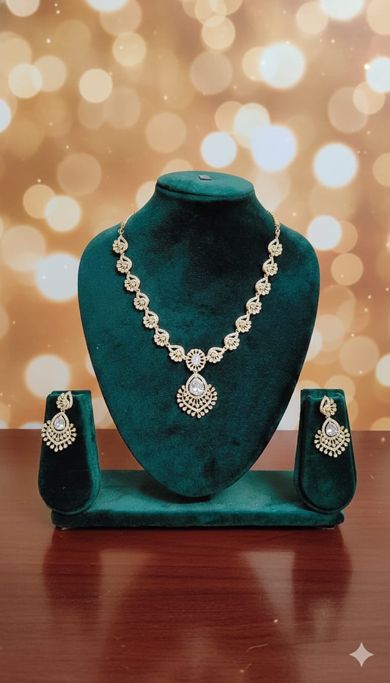 Elegant American Diamond Necklace Set
