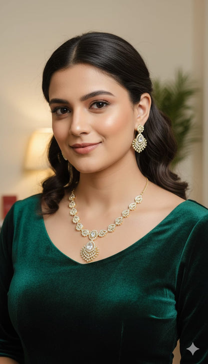 Elegant American Diamond Necklace Set