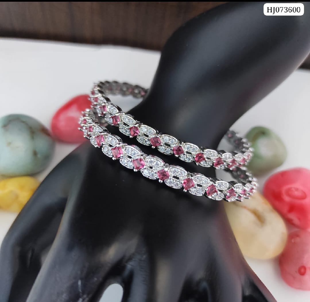Ruby Glow American Diamond Bangles