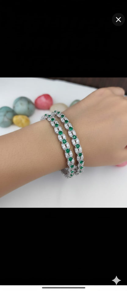 Emerald Grace American Diamond Bangles