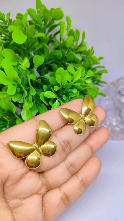 Golden Butterfly Stud Earrings 🦋