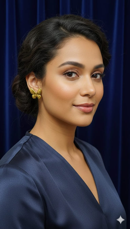 Golden Butterfly Stud Earrings 🦋