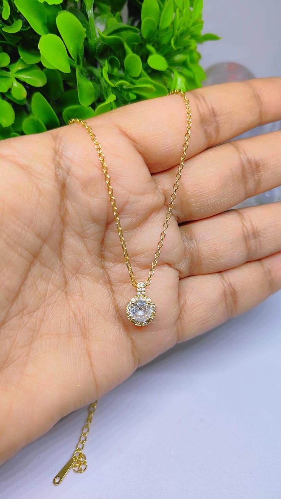 Dainty Crystal Pendant Chain