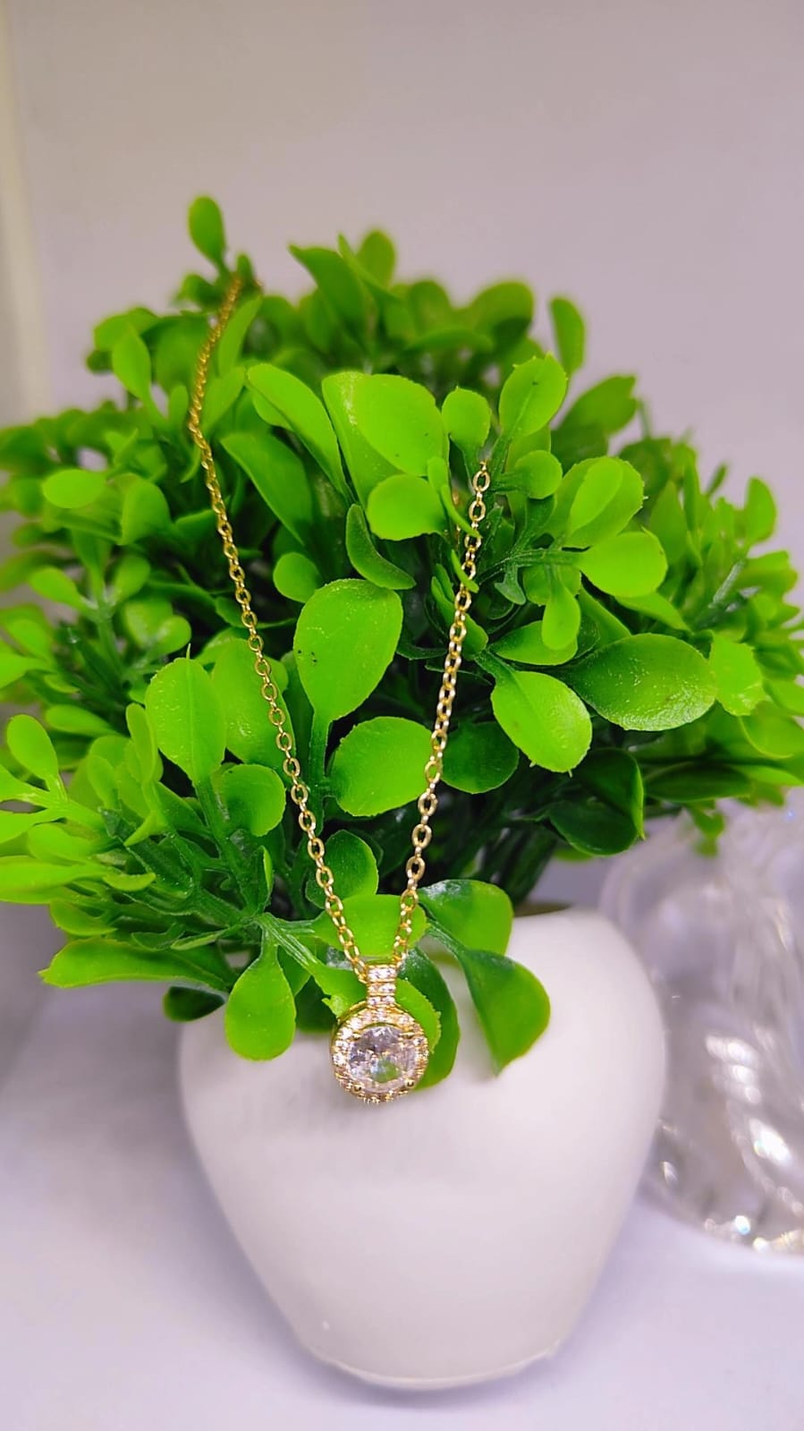 Dainty Crystal Pendant Chain