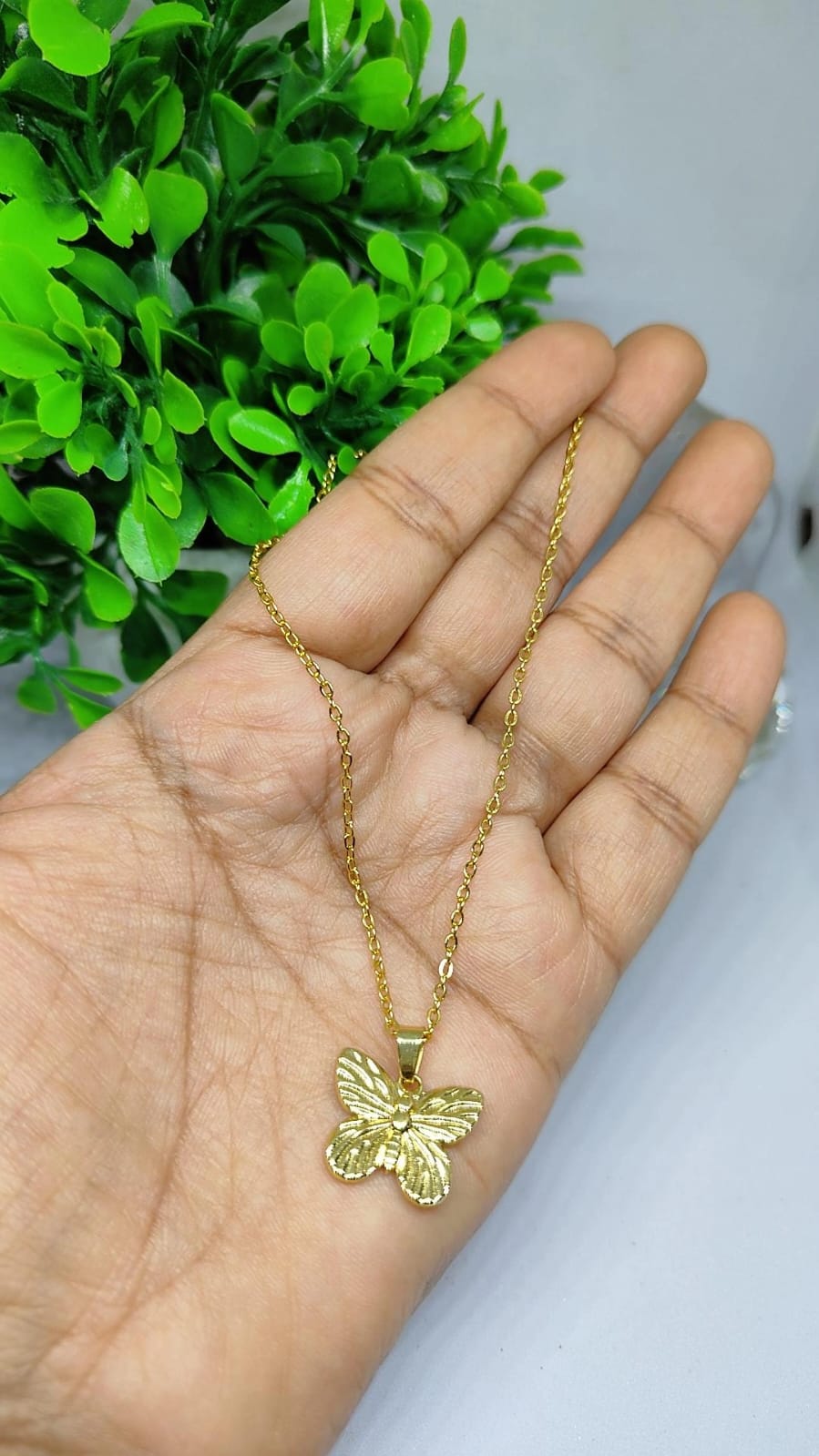 Golden Butterfly Charm Pendant Chain