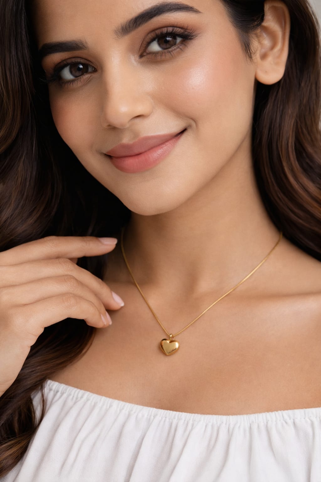Classic Golden Heart Pendant Chain
