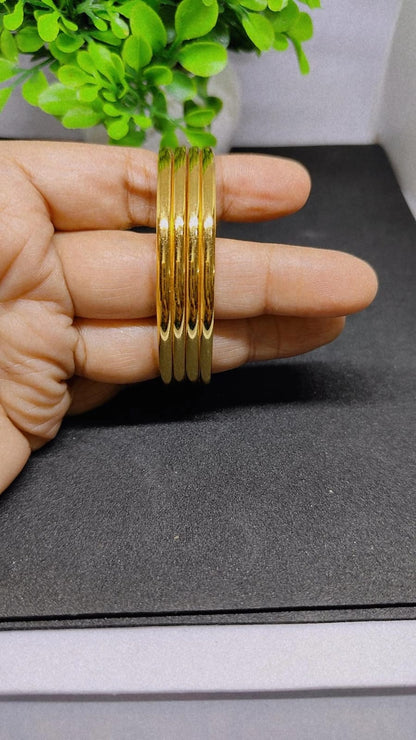 Classic Gold Finish Stackable Bangles Set
