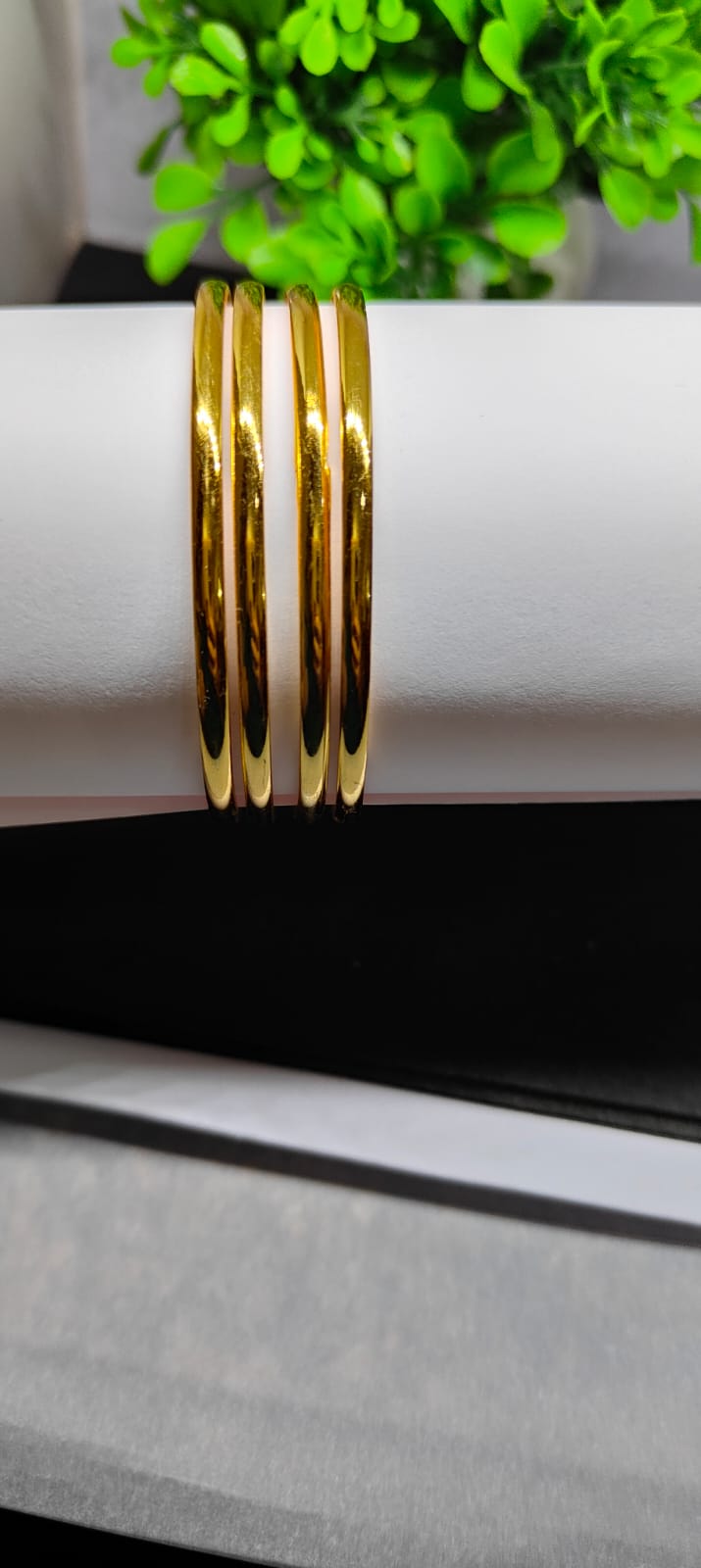 Classic Gold Finish Stackable Bangles Set
