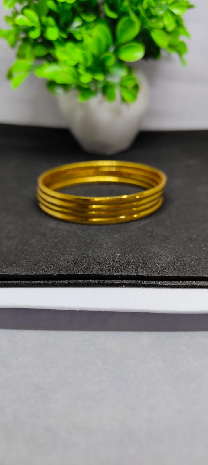 Classic Gold Finish Stackable Bangles Set