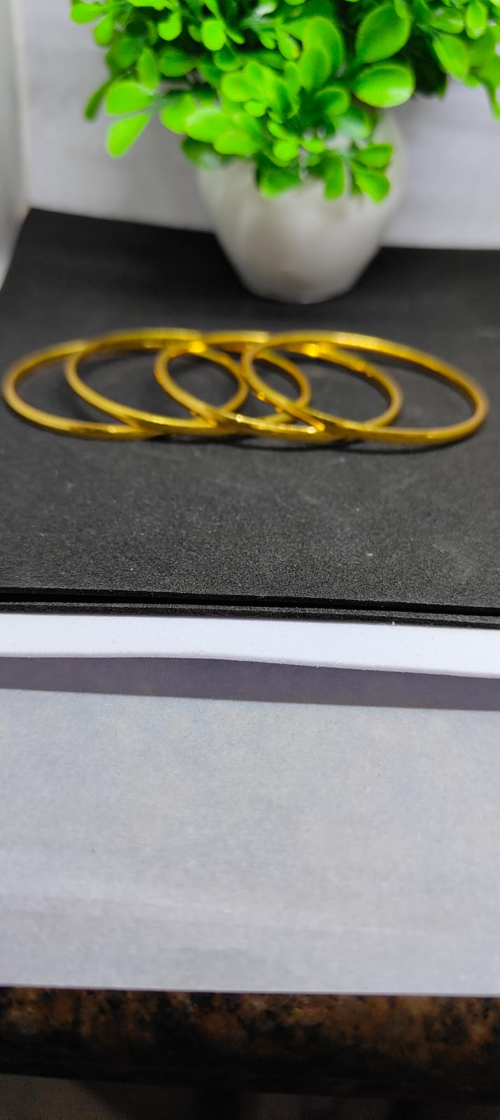 Classic Gold Finish Stackable Bangles Set