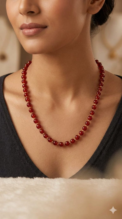 Royal Ruby Glow Beaded Mala