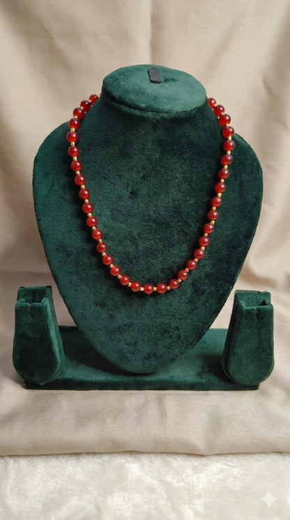Royal Ruby Glow Beaded Mala