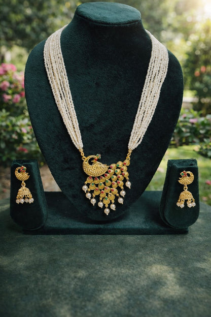 ✨ Royal Pearl Peacock Pendant Set ✨