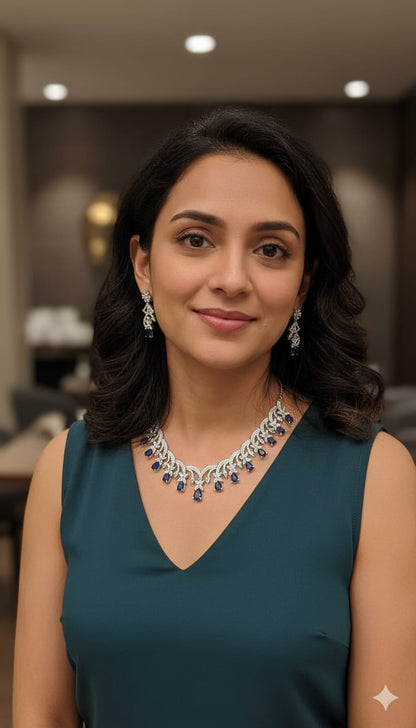 Midnight Sapphire Elegance Necklace Set