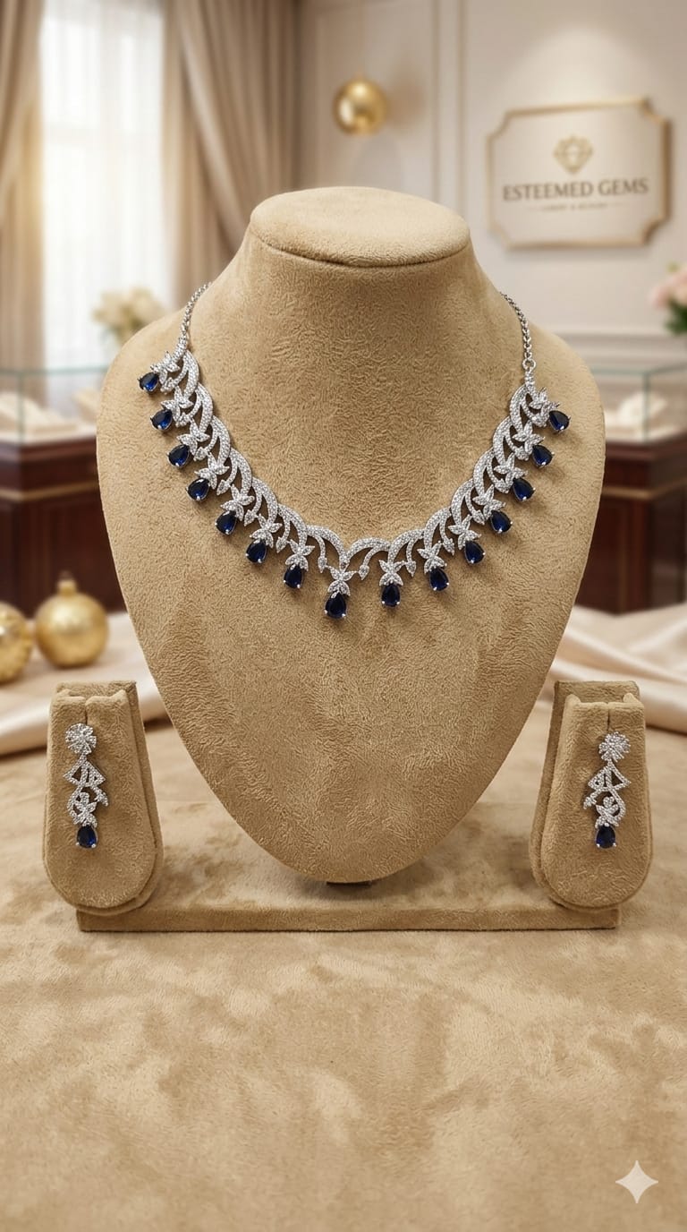 Midnight Sapphire Elegance Necklace Set